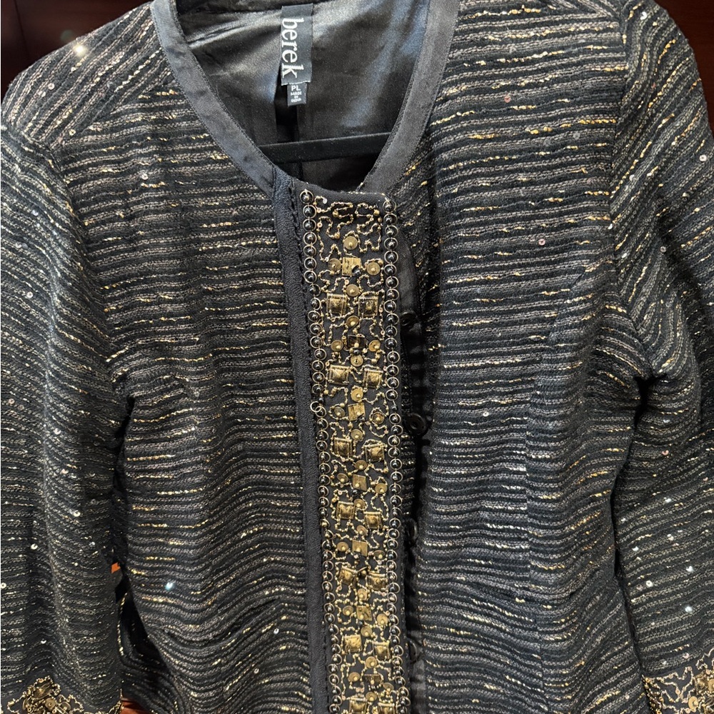Berek Black and Gold Embellished Blazer